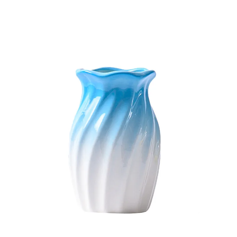 Creative Cross-Border Ceramic Vases Home Furnishings Ocean Waves Design Living Rooms Hydroponic Flower Pots Fresh Flower