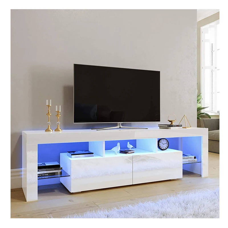 High Quality Factory Manufacturer Supplier Wholesale MDF Wooden Led lights Modern Living Room Furniture Cabinets Tv Table Stands