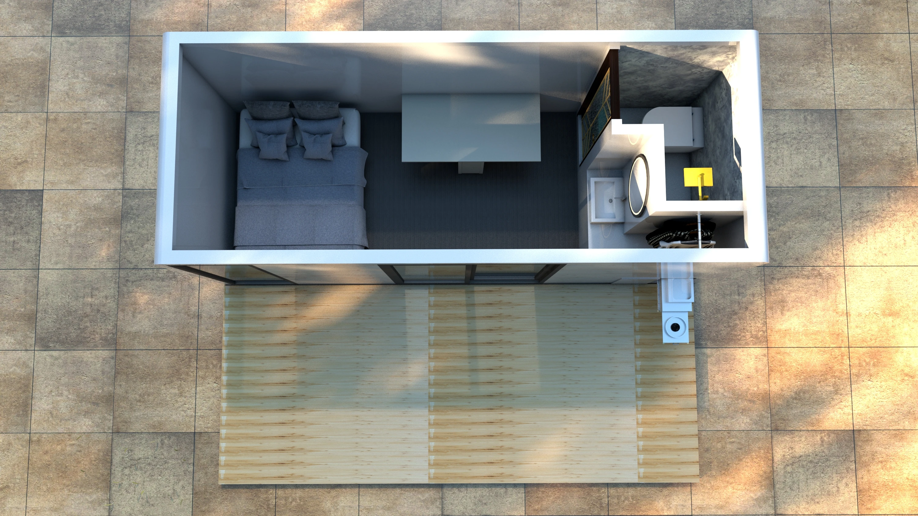 Longhe Real Wooden Movable Prefab Cabin Container House With All Furniture