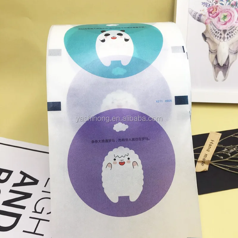 
Custom printed design plastic PP Paper PLA cup bubble milk tea sealing film roll 