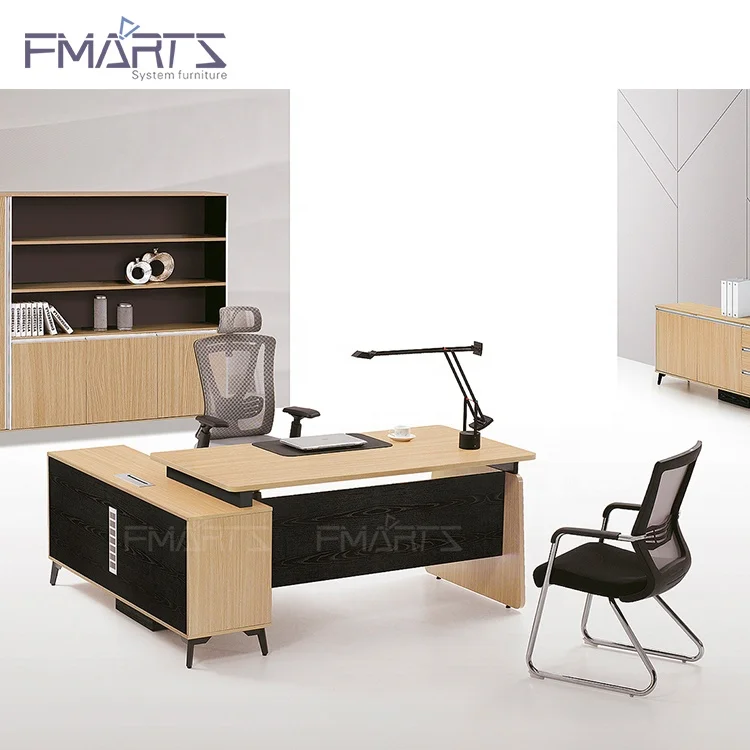 Custom Made Delicate Table Furniture Curved CEO Desk Office