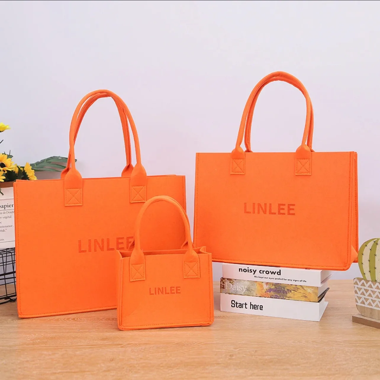 Hot Sell High Quality Colorful Shoulder Shopping Felt Tote Bag With Custom Logo