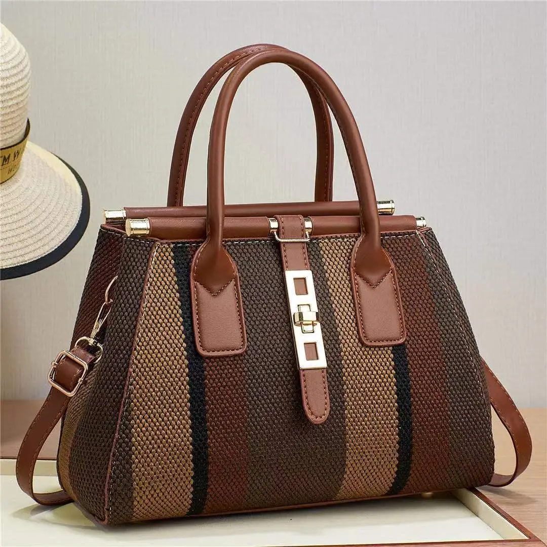 Hobo bag for women striped tote bag with zipper casual crossbody bags ladies shoulder handbags wholesale price