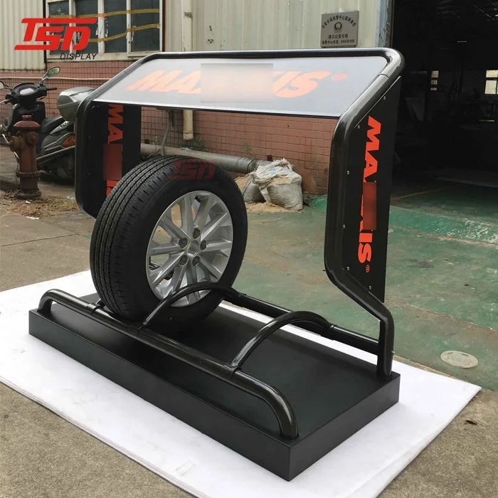 Custom design hot sale retail store shop motorcycle metal tire display rack car wheel tyre display stand