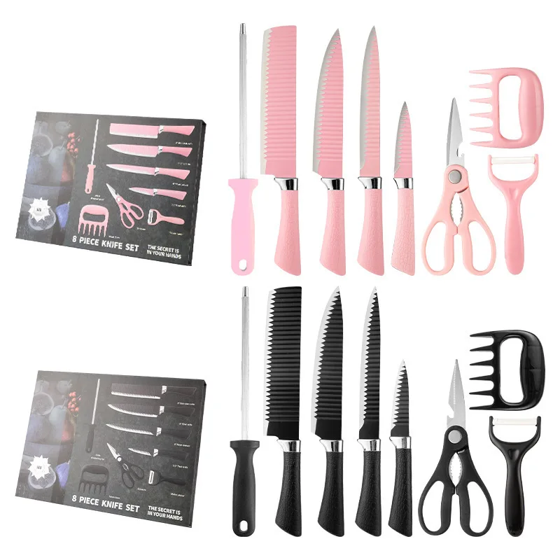 Gift knife set Fruit knife  set Scissors horseshoe handle chef knife meat grab set