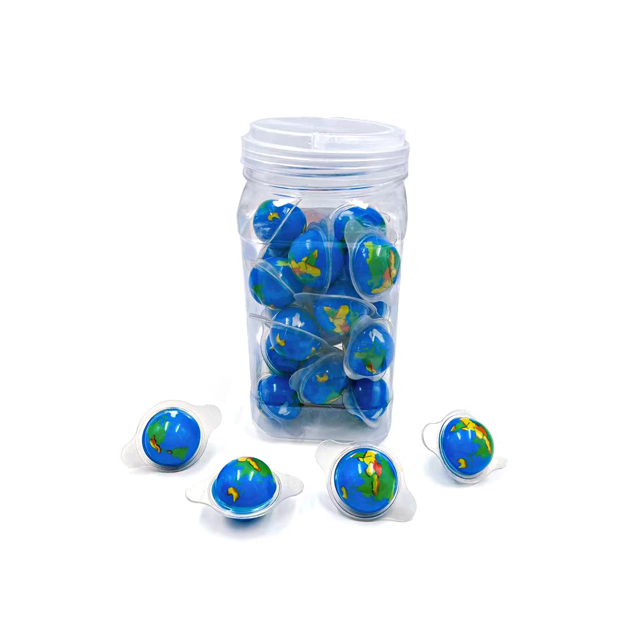 2023 New Round Earth Gummi With Jam Filled Halal Gummy Planet