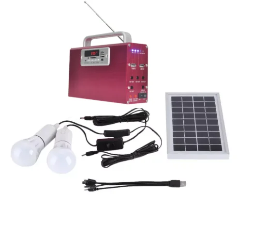 Solar Lighting System Solar Generator Lighting Kit Flashlight Emergency Light USB Speaker Radio Mobile Cell Phone Charger