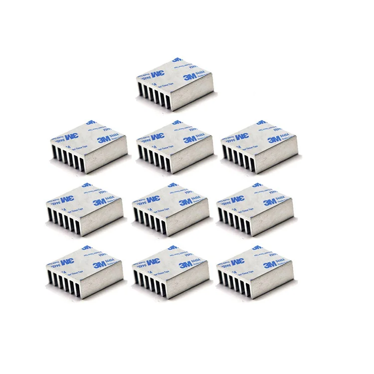 Silver Heatsink Cooling Fin 14 X14 X6 mm Aluminum Self Adhesive Heat Sink for IC Chips Cooling