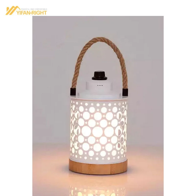 Retro Ring  Lantern Hemp Rope light Tent lamp Garden Lantern Dimmable Lantern Magic Cool Camping Light