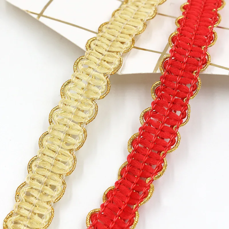 wholesale Cheap Rainbow Gimp Basic Sewing Polyester Ethic Gradient Color Looped Lace Fan braid ribbon Trim