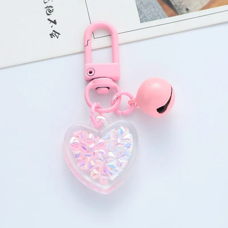 HOT New Acrylic Plastic Link Chain Key Ring Handmade Heart Keychain for Women Girls Love Acrylic Fashion Car Keys Jewelry Gifts
