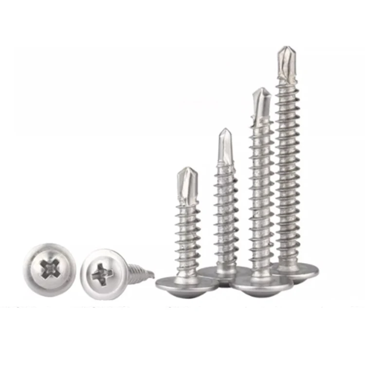 410 Stainless Steel Cross Large Flat Head Drill Tail Screw Round-Headed Dovetail Nail