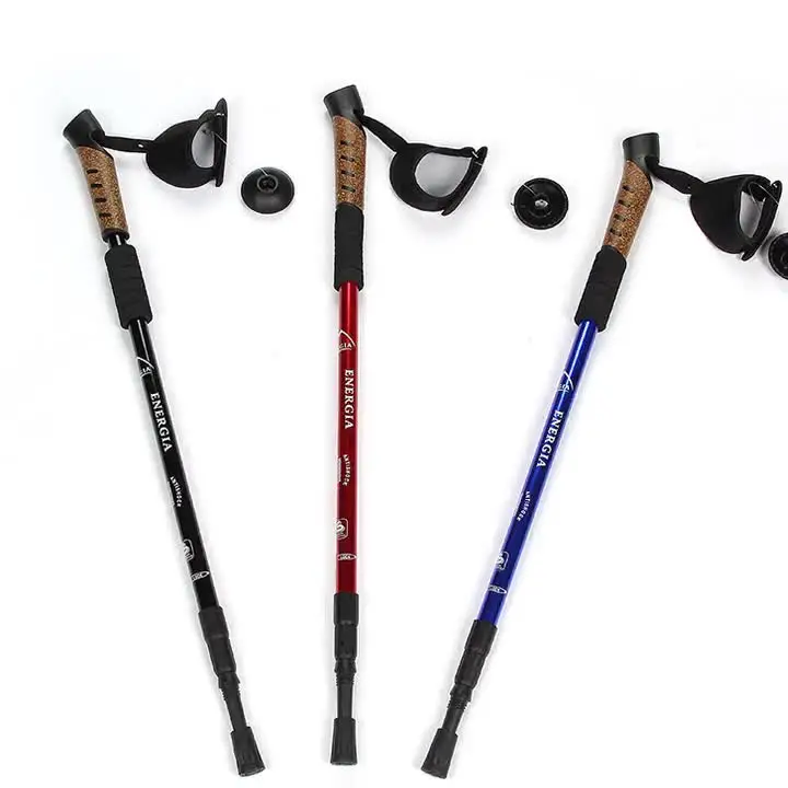 outdoor hiking 3 Section Aluminum alloy Mountaineering Walking Stick Climbing alpenstock Trekking Pole