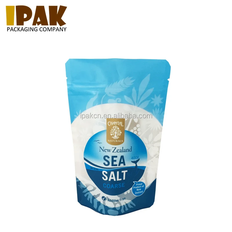 Custom digital printed wholesale plastic heat seal sea salt bath salt packaging zipper stand up bag