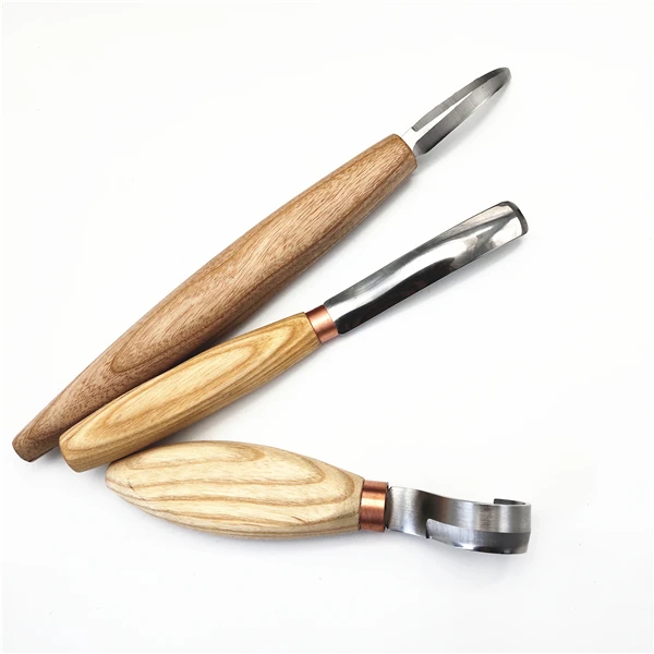 New Design Wood Spoon Double-edged Carving Hook Knife With Stainless Steel Blade