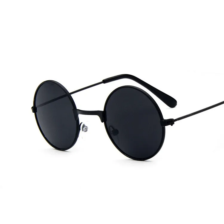 Queena Metal Black Round Kids Sunglasses Brand little girl/boy Baby Child Glasses oculos UV400 Small face Suit For 2~6 age