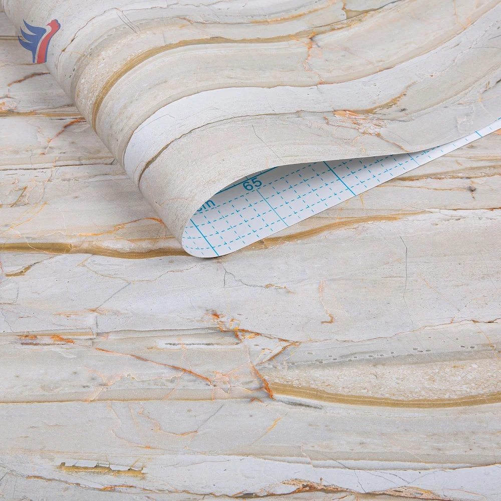 Jinyi H2201Vinyl PVC Film Marble Look Peel and Stick Selfadhesive Kitchen Backsplash Bathroom Wallpaper