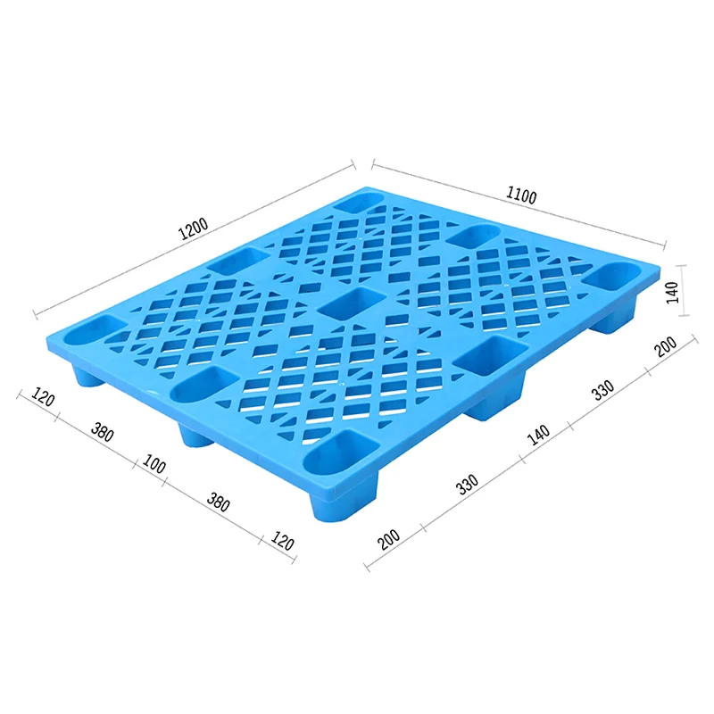 LINKIND 1200*1100*140mm HDPE Grid Surface Pallet Stackable Nine Feet Euro Pallet Single Faced Plastic Pallet TP-1211WQ