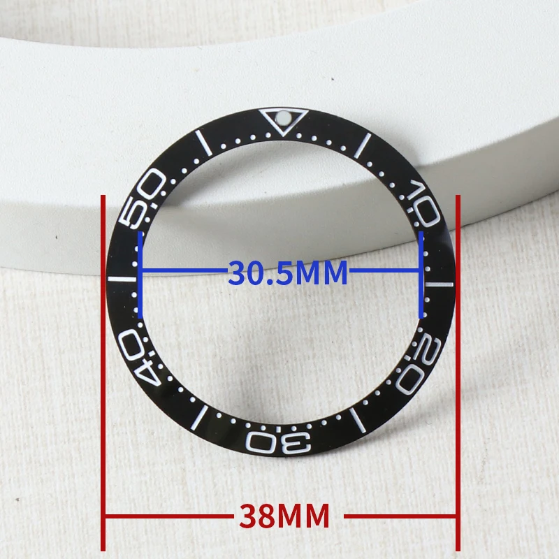 38mm Watch Bezel Insert Ceramic For Sea Master Submariner For Seiko Mods NH35 Watch Accessories Case Ring Green Luminous Bezel