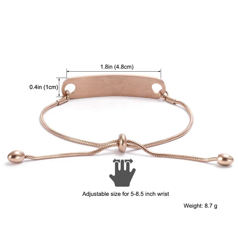 Yiwu Meise Adjustable Smart Snake Chain Emergency Identification  Stainless Steel Medical Bracelet