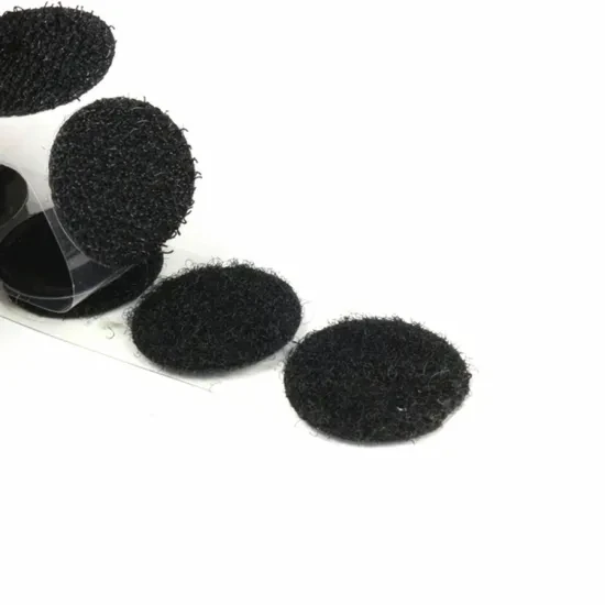 Transparent round squares adjustable printed heavy duty nylon self adhesive back dots circle tape logo rolls hook and loop dot