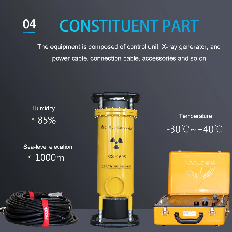 XXQ-1605 portable x-ray flaw detector 160kv Directional glass X-ray tube inspection casting x ray ndt testing welding xray