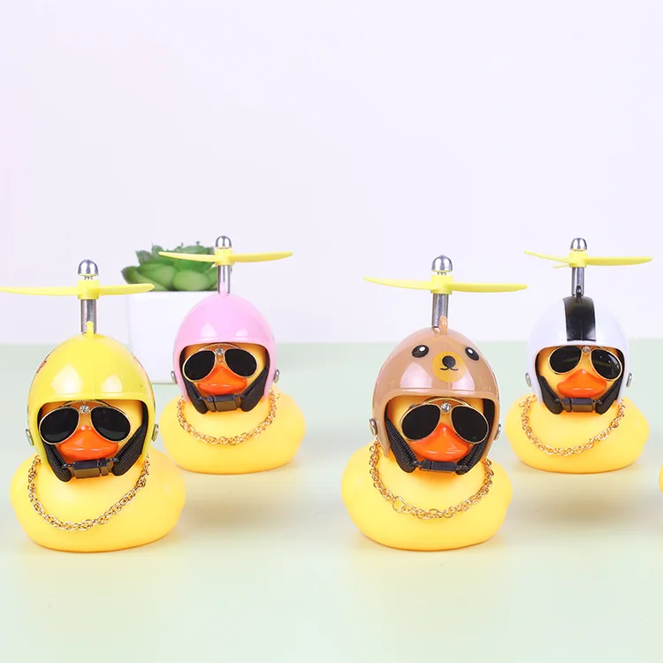 Cycling Light Horn Mall Yellow Bike Duck Bicycle bell Luminous/Normal Airscrew Helmet Duck Ducky Bicycle Wind Motor Riding