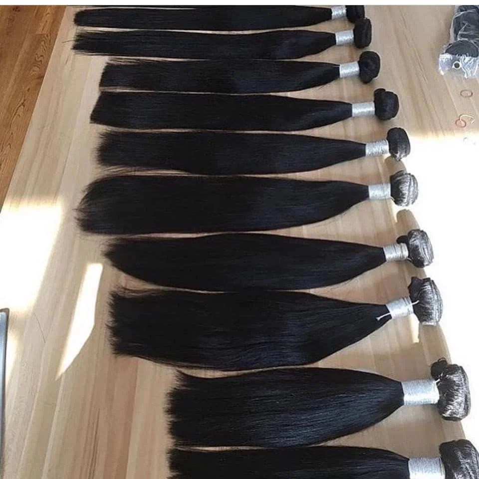 Malaysian Straight Human Hair100% Human Hair Extensions Natural Black Sunlight Remy Hair Weave Bundles 1/3/4 bundle with closure