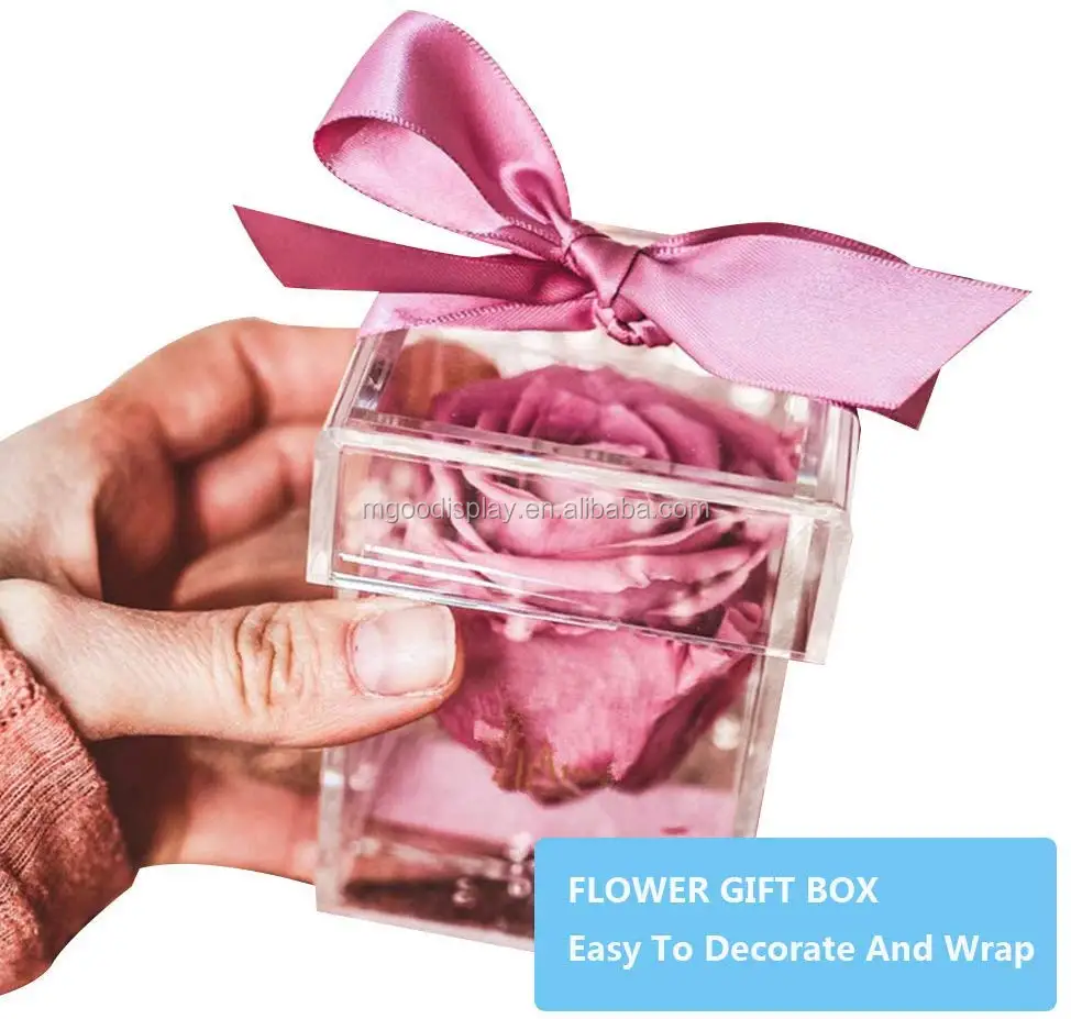 Оптовая продажа, прозрачные маленькие прозрачные акриловые подарочные коробки с крышкой 7*7*10 см