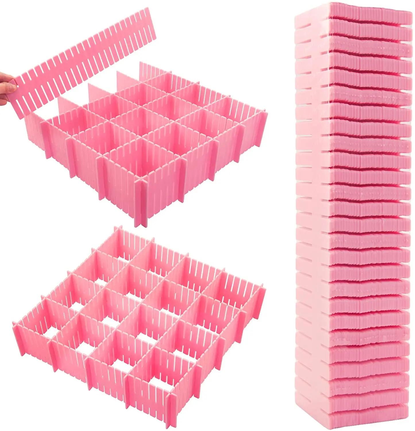 China Factory Custom Cheap Price Plastic Adjustable Kitchen  Drawer Storage Organizer Drawer Dividers