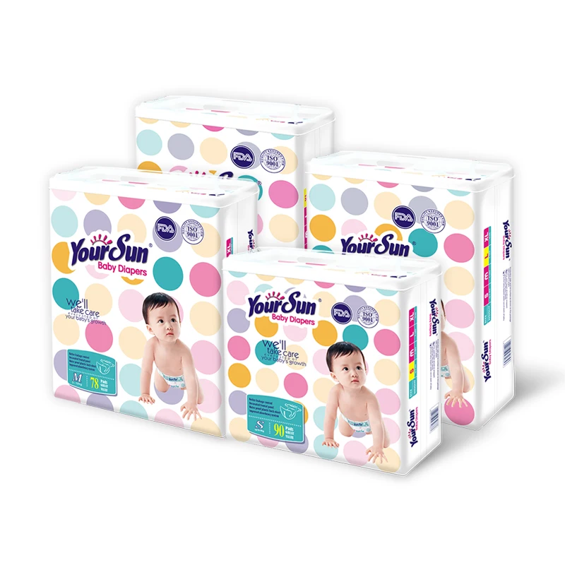 High Absorbency disposable diapers baby Fluff pulp diaper super dry surface baby diapers
