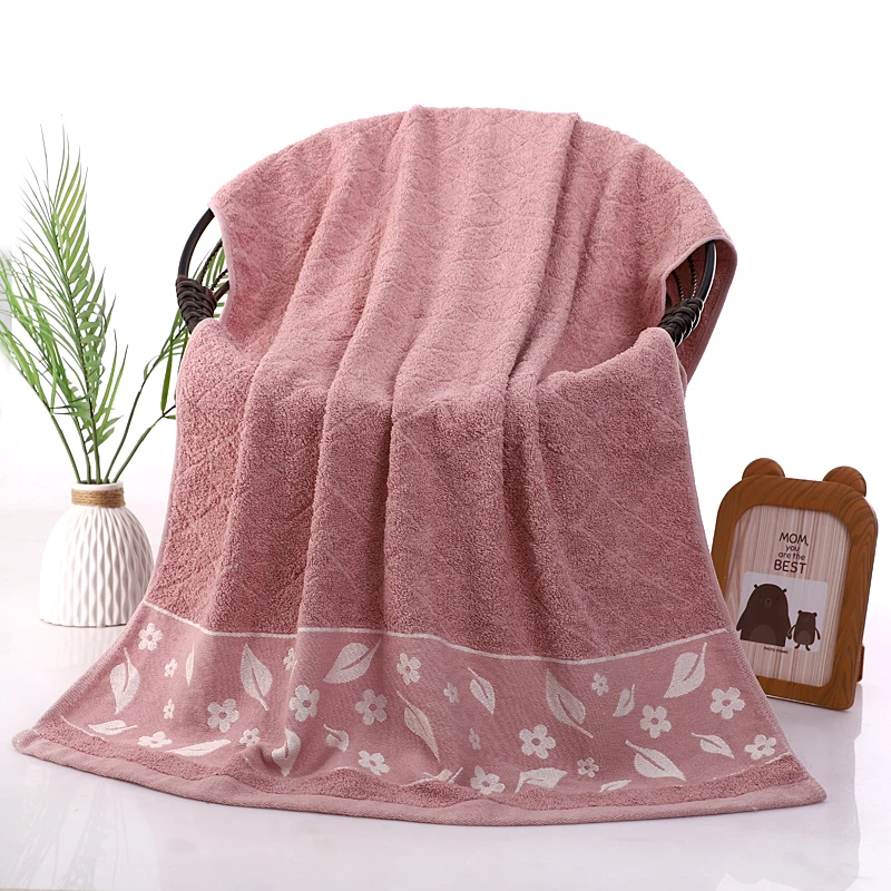 Professional Manufacturer Absorption polyester Cotton broken leaves Home Luxury Bath Towel
