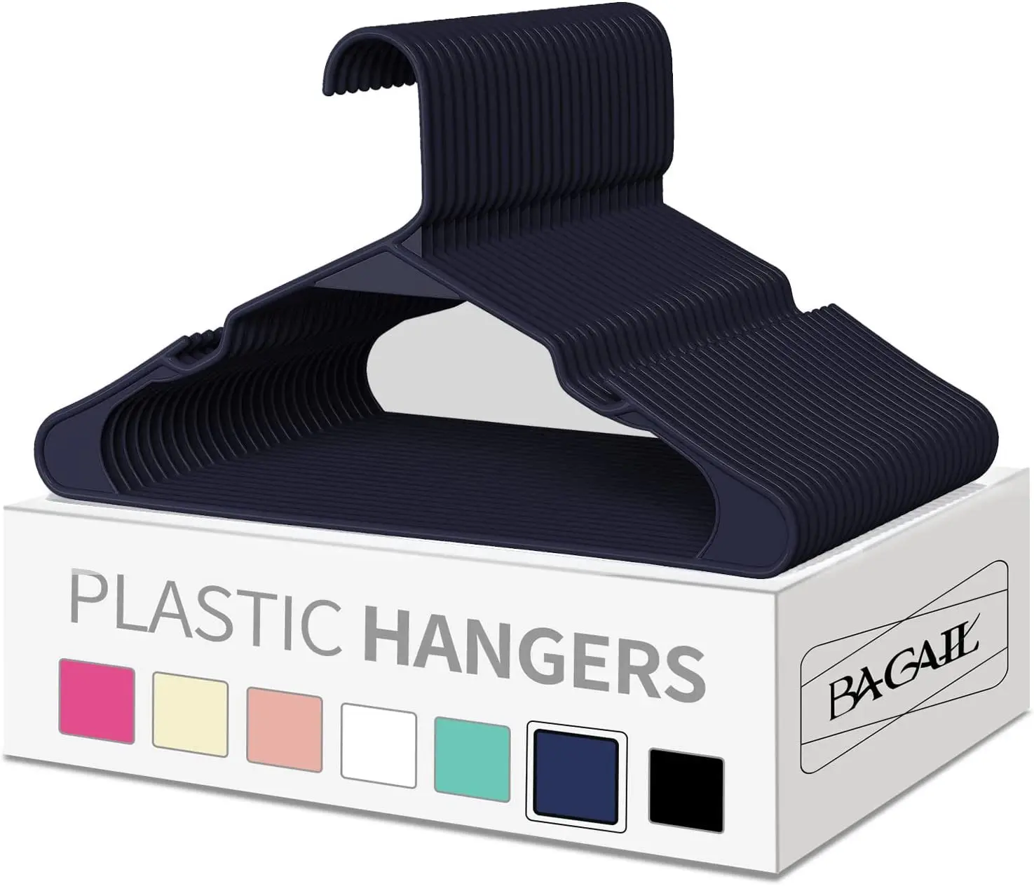 Wholesale Multi Purpose Durable White Plastic Tubular Notched Adult Plastic Hangers For Clothing