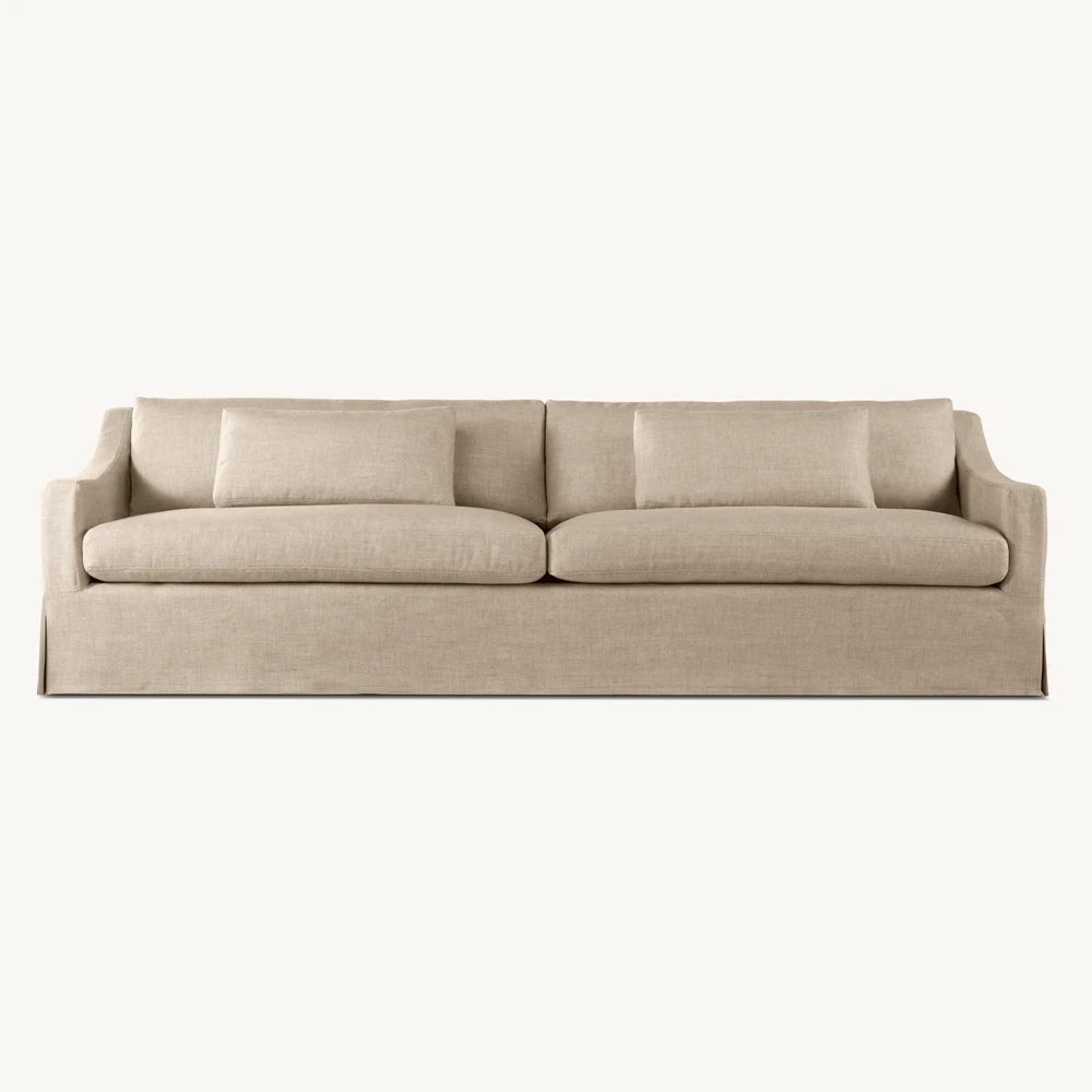 Modern Design Cushion Garden Fabric Seat Interior Armrest Classic Bevel Sofa Set with High Elastic Sponge Cushion