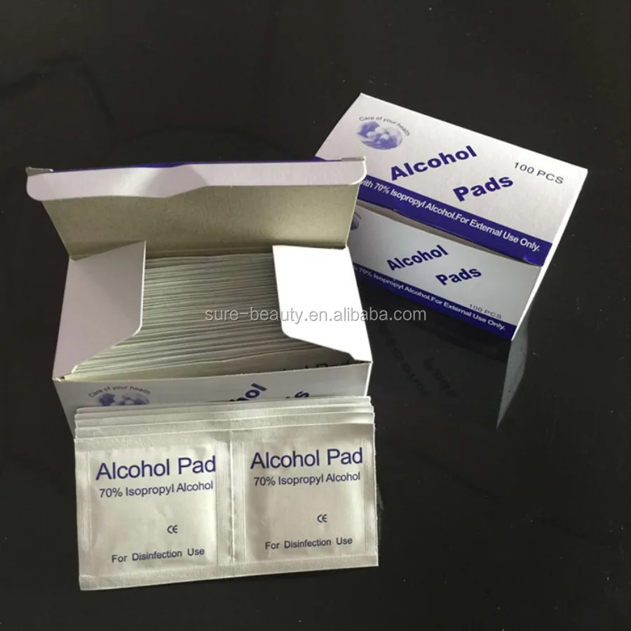 Disposable sterile alcohol pad cotton swab for microblading marker remove cleaning