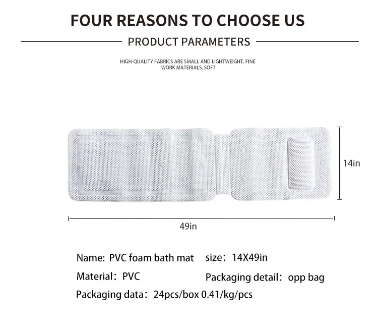 Anti Slip PVC Foam Spa Bath Pillow Mat with Pillow