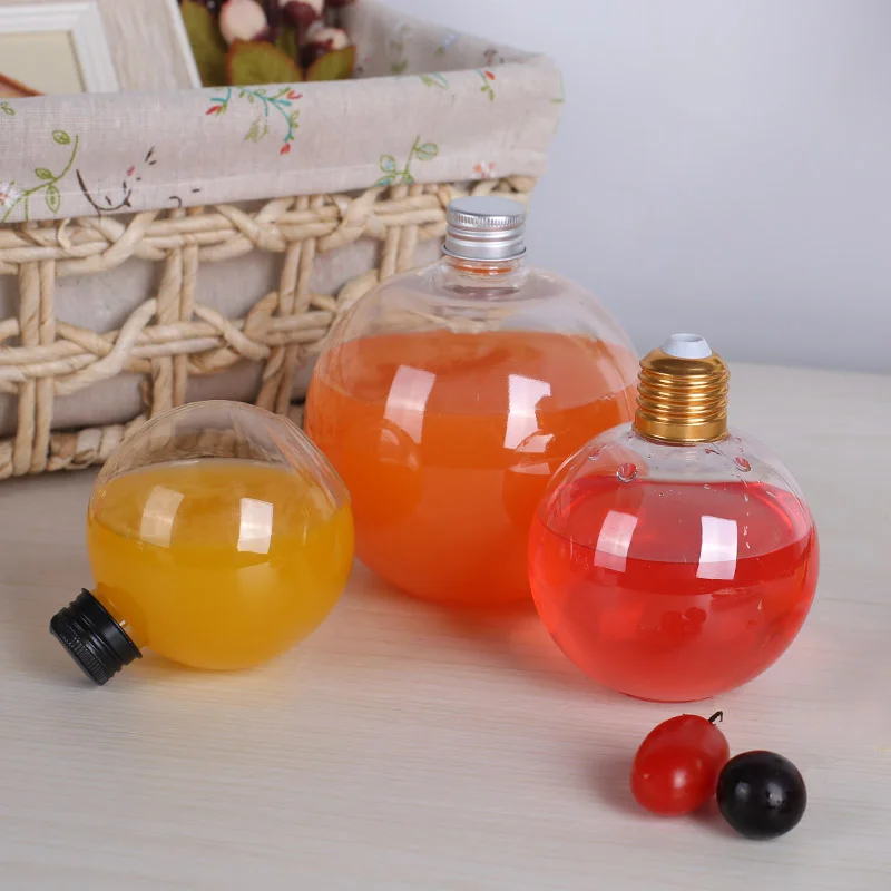 High quality 250ml PET  Transparent Plastic Bottle Ball Shape  Plastic Juice Bottles