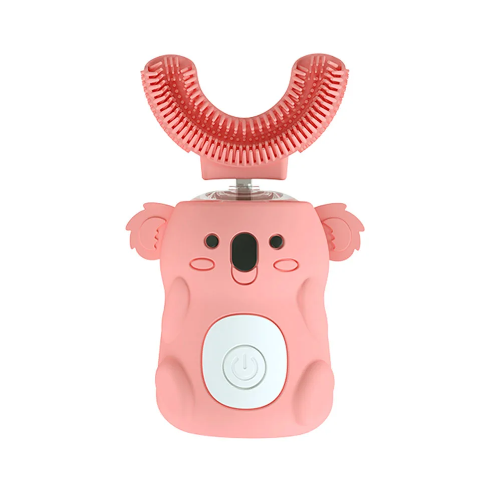 Kids Electric Toothbrush, U Shaped Ultrasonic Automatic Tooth Brush, Toddler U Cartoon Modeling Auto Brush Timing Toothbrush
