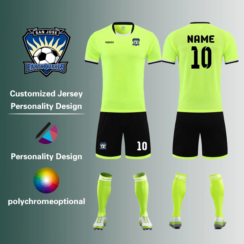 High Quality Customizable Soccer Jerseys Unisex Adult Sportswear Sets Heat Sublimation Kids Uniforms High Visibility Sports