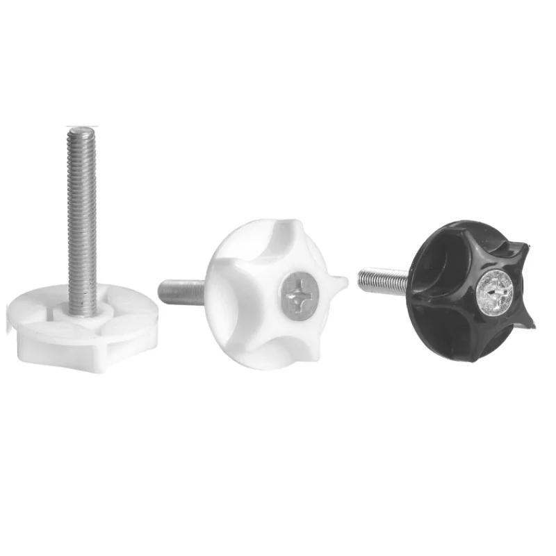 white and black color plastic adjust furniture leg with cross screw head