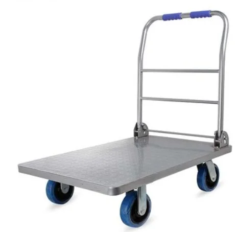 New Heavy Four Wheels Duty Cart Trolley Hand Foldable Platform Truck Push Cart Trolley hand cart