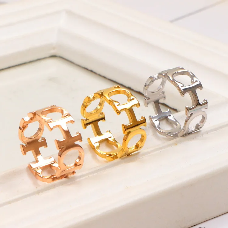 Famous Ch New Arrival Trendy Designer Jewelry Send Inquiry Rings Gold Hoop Stainless Steel Rings For Women