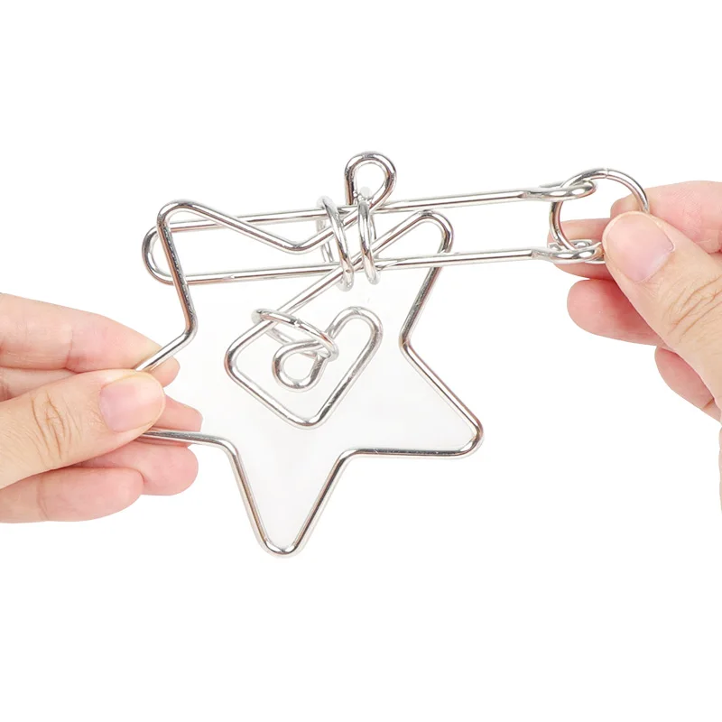 6Pcs Each Set Iq Interlocking Educational Classical Toys Brain Teaser Metal Wire Puzzle For Children Adult