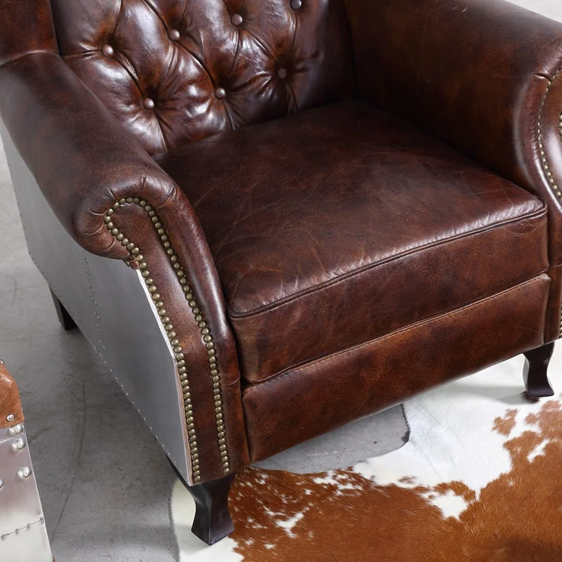 American Style English Industry Small Grey Chair Velvet Modern Simple Creative Patchwork Chinese Single Round Nice Armchair