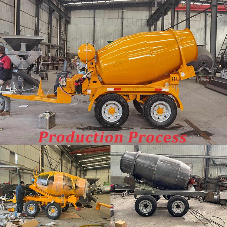 Free custom color & logo 1-3yard Trailer Cement Putty Mixture Mixer Trucks Hot Sale Portable Mini Concrete Mixing Agitator Truck