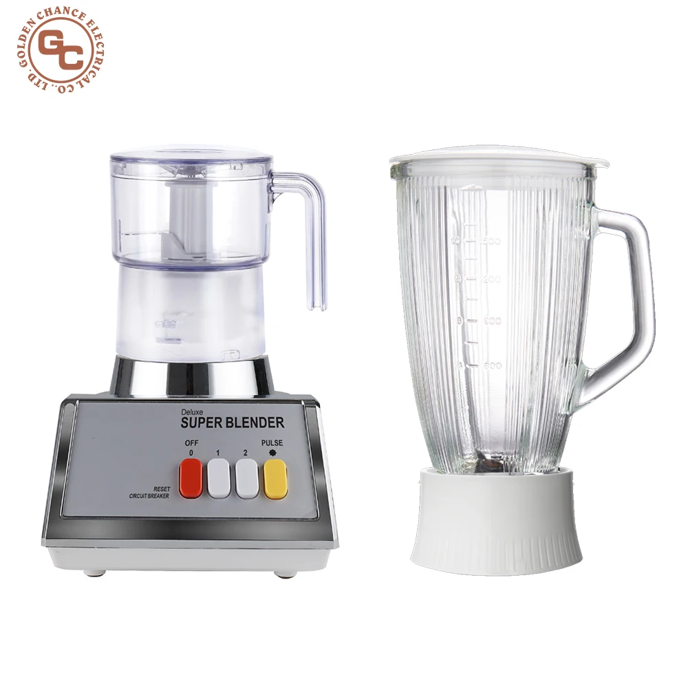Stainless Steel Household Blender With Meat Grinder Kitchen Electric Blender Machine With Glass Jar