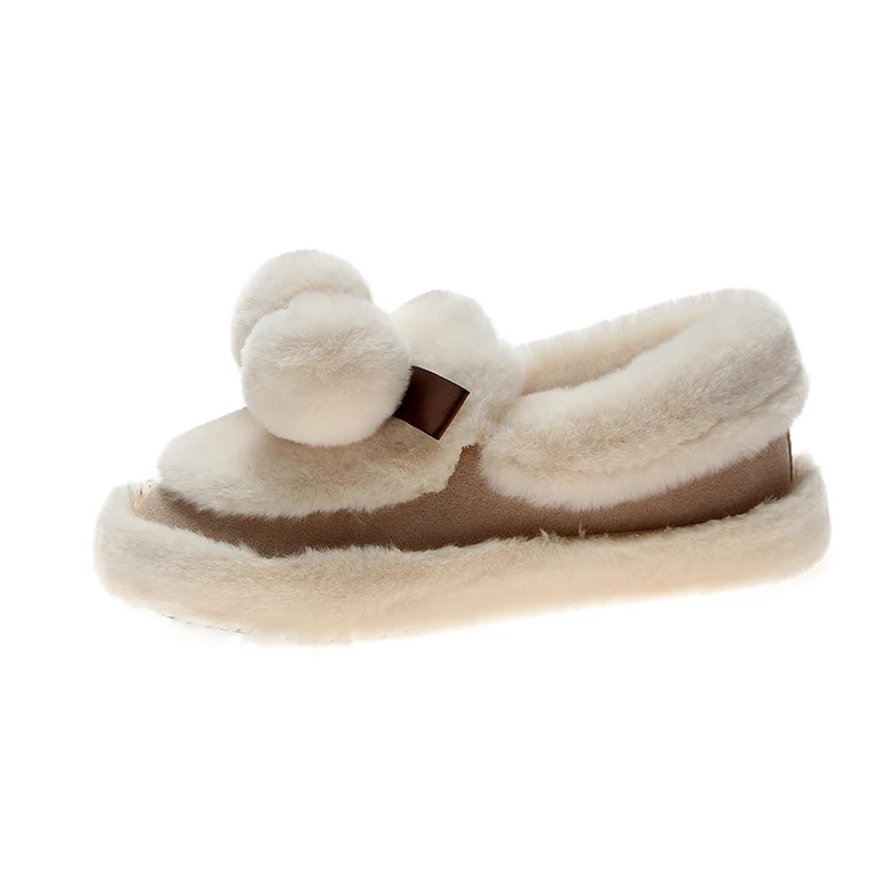2021 Hot sale new fashion design women fur and plush slippers cute animal anti slip and warming outdoor shoes for winter