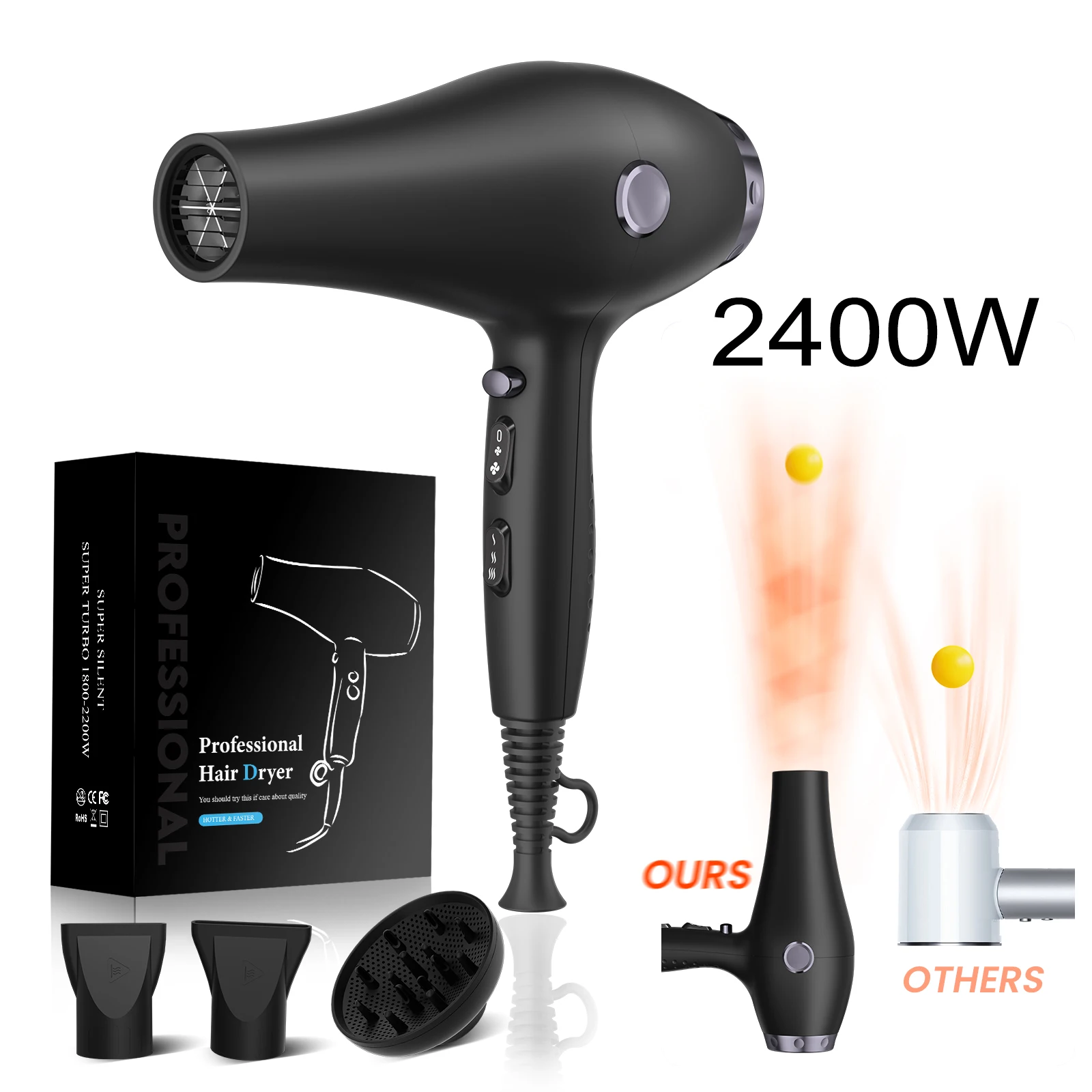 2400W-2700W High Power Hair Salon Fast Drying Blow Dryer Electric High Speed Wholesale Professional Hair Dryer