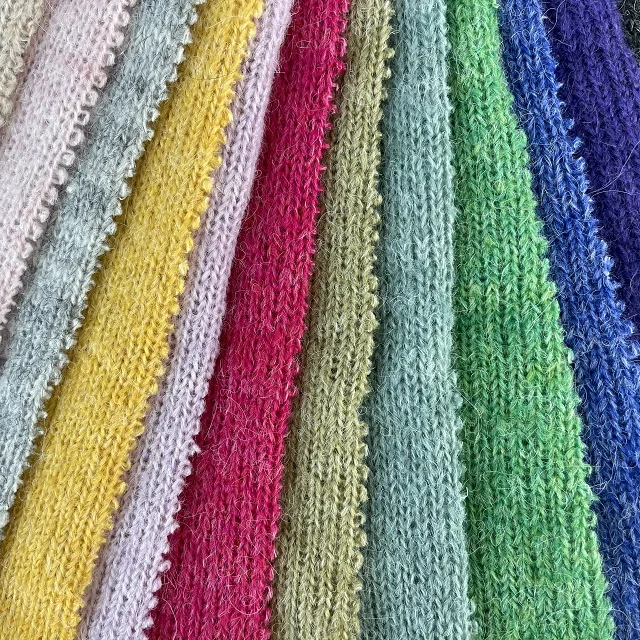 High grade custom acrylic polyester wool mohair knit sweater fabric custom knitting fabrics and garments