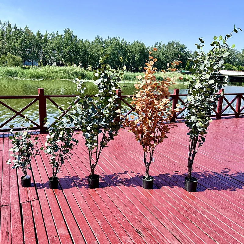 Искусственное Эвкалиптовое ландшафтное дерево высокого качества с видом на сад лобби украшение бонсай